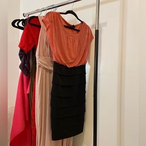 Enfocus Studio Pink and Black MIDI Dress